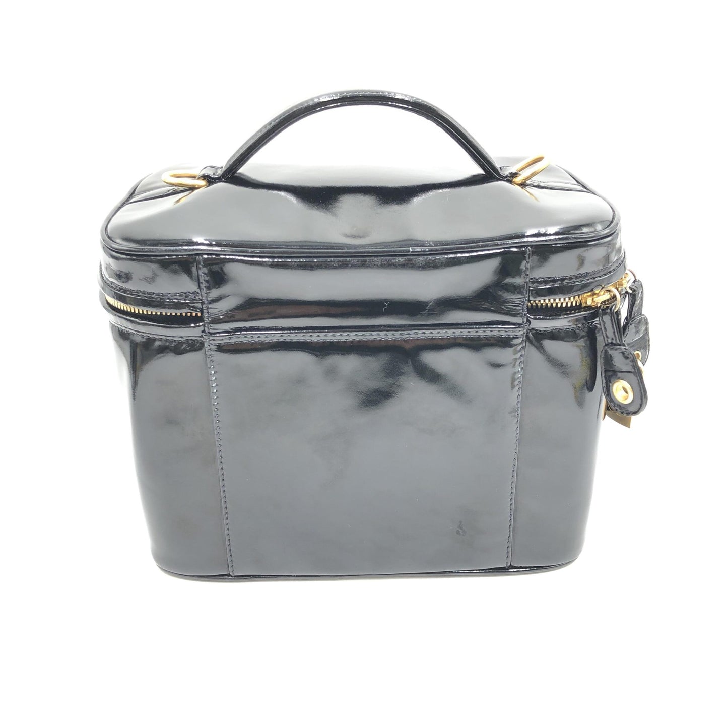 Chanel Preloved Black Patent Leather Vanity Case – Timeless Elegance in Very Good Condition