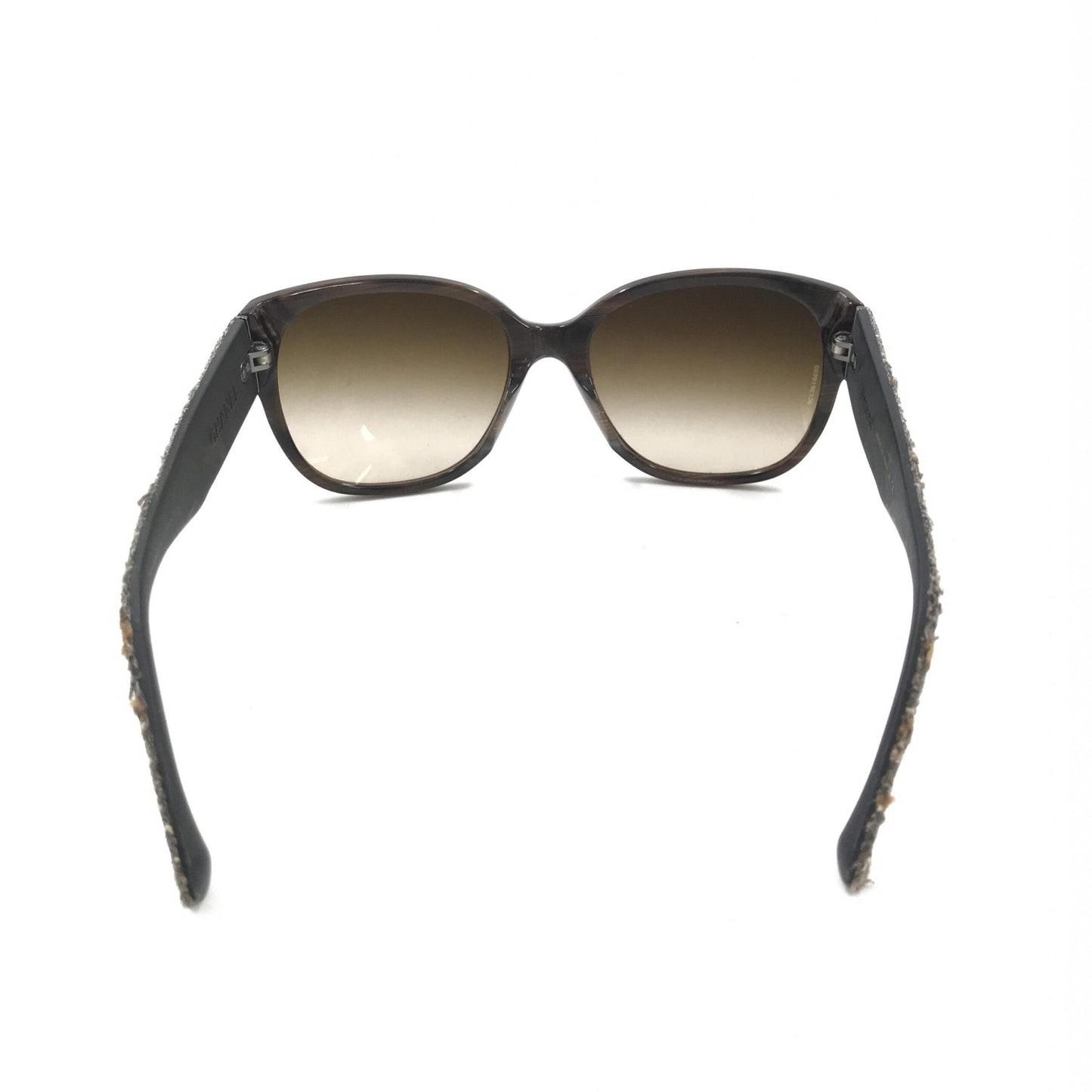 Chanel Preloved Brown Frame Sunglasses with Tweed Accents – A Timeless Elegance