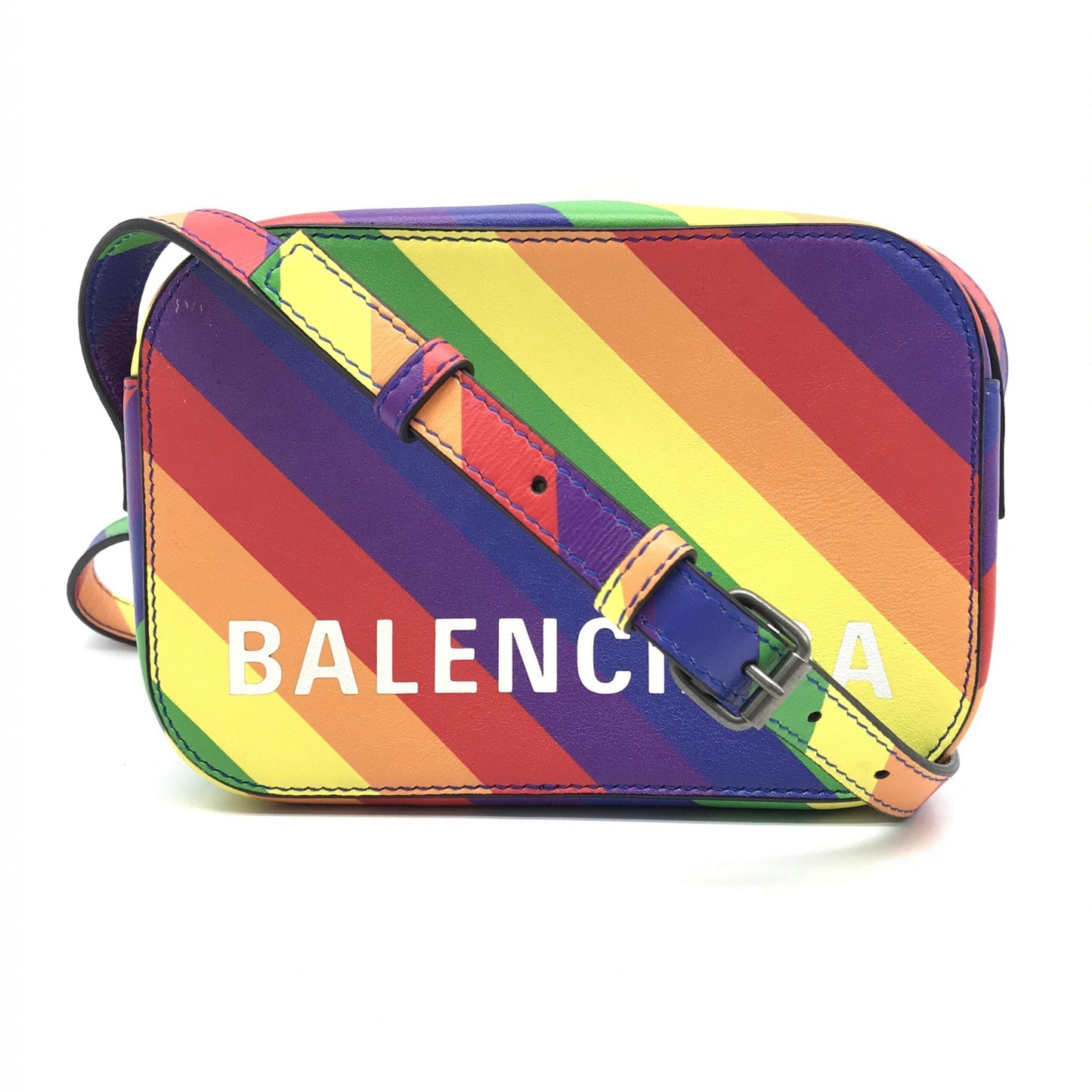 Balenciaga Preloved Rainbow Camera Handbag – Exquisite Luxury in Excellent Condition