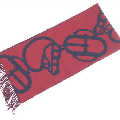 Hermès Preloved Cashmere Muffler in Pristine Burgundy Elegance