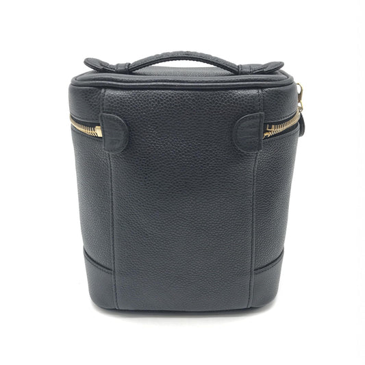 Chanel Preloved Caviar Leather Vanity Handbag in Black - Timeless Elegance and Vintage Charm
