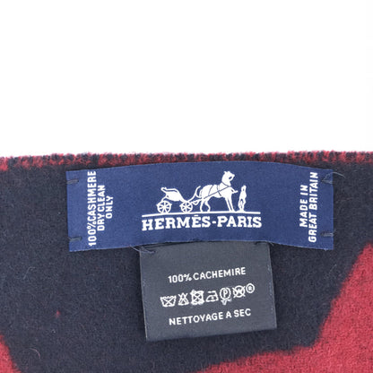 Hermès Preloved Cashmere Muffler in Pristine Burgundy Elegance
