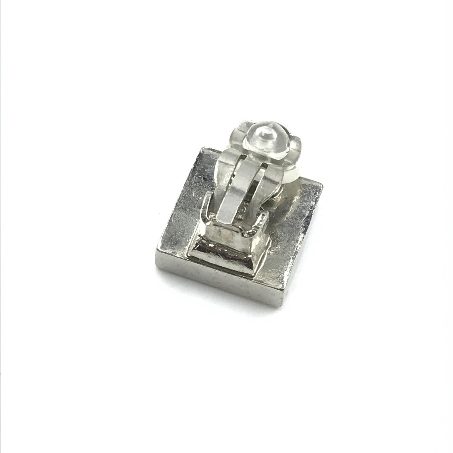 Chanel Preloved Coco Mark Earrings in Black, White, and Silver - Timeless Elegance with Vintage Charm