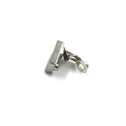 Chanel Preloved Coco Mark Earrings in Black, White, and Silver - Timeless Elegance with Vintage Charm