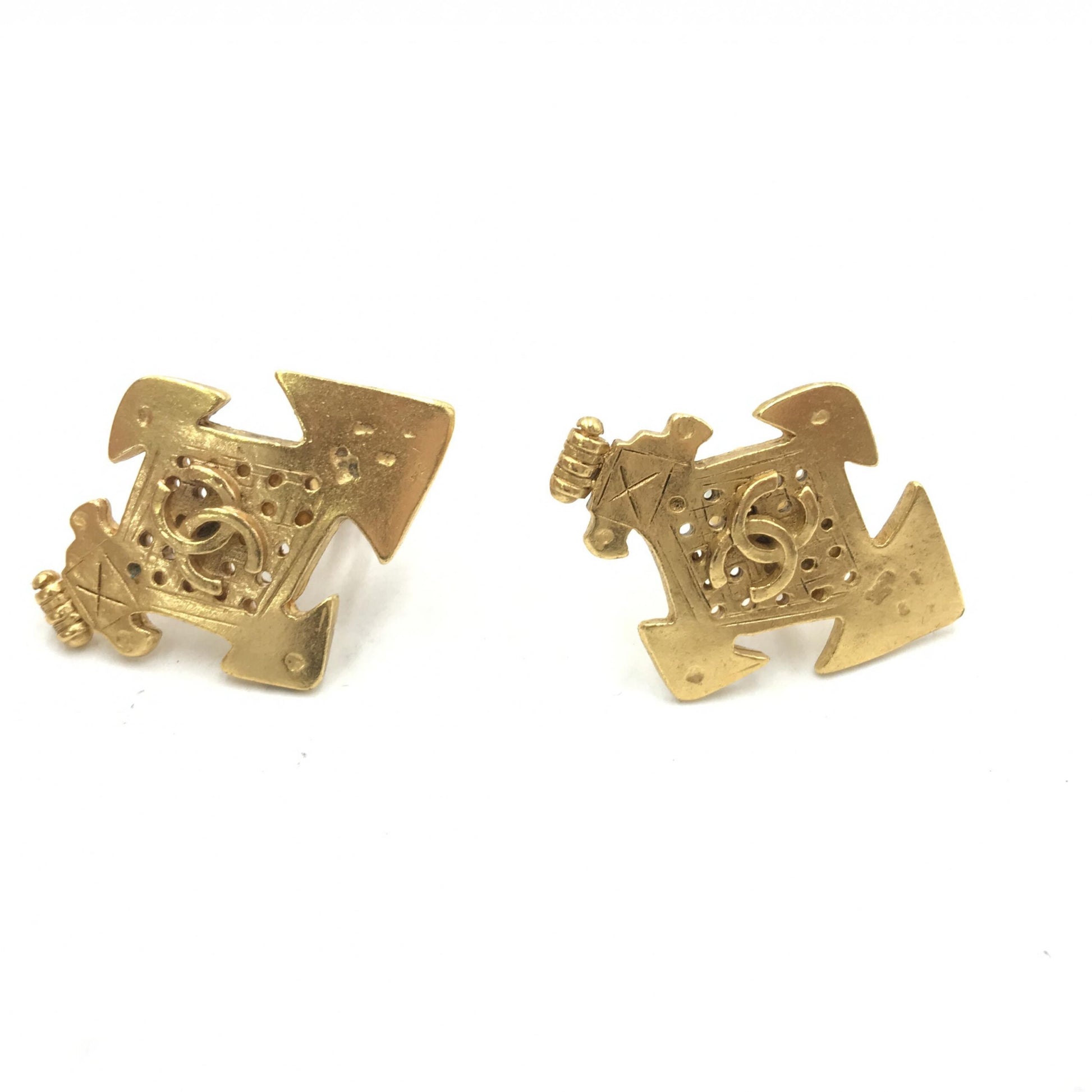 Chanel Preloved Coco Mark Earrings - Timeless Elegance in Very Good Condition