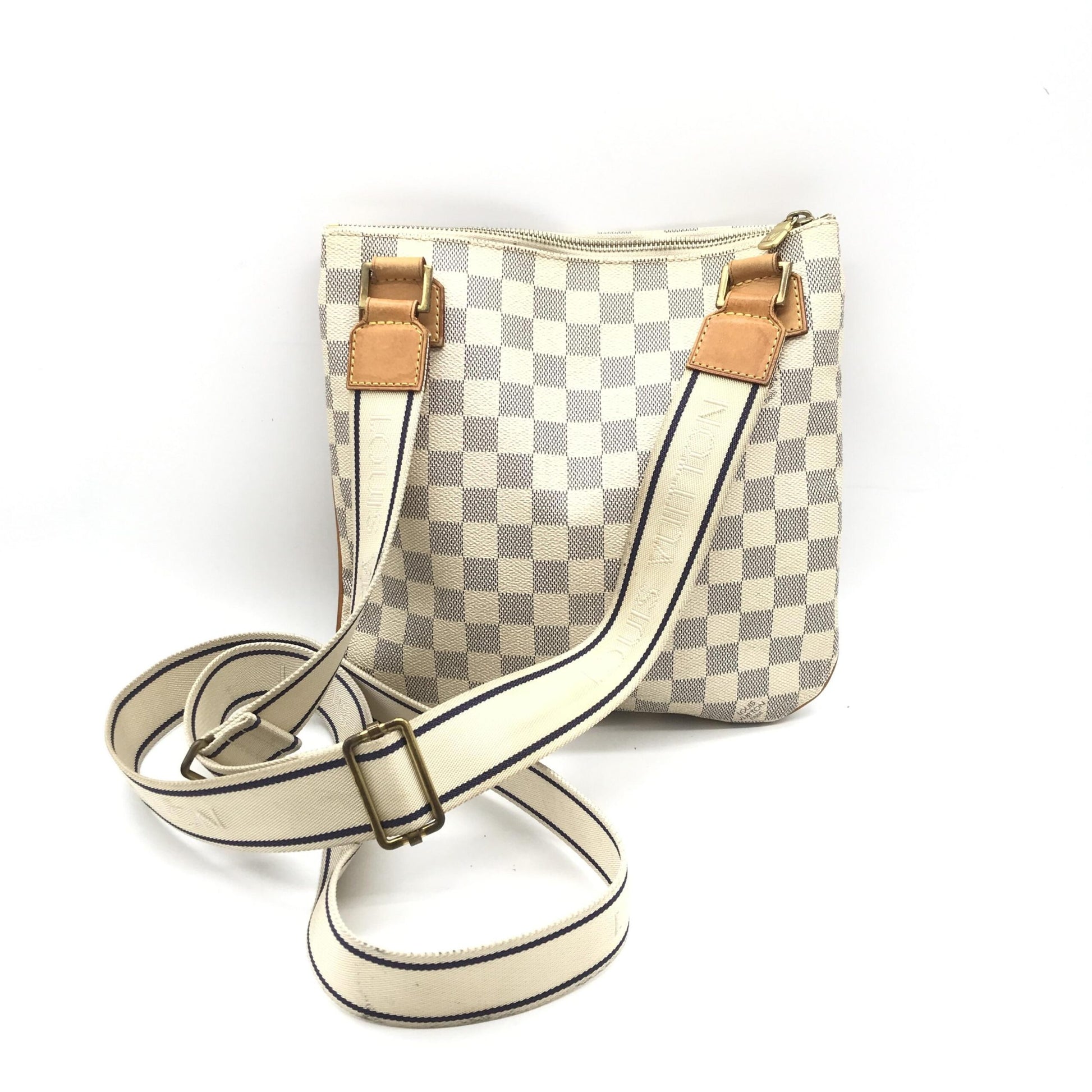 Louis Vuitton Preloved Damier Azur Pochette Bosphore Crossbody Bag - Timeless Elegance with Character