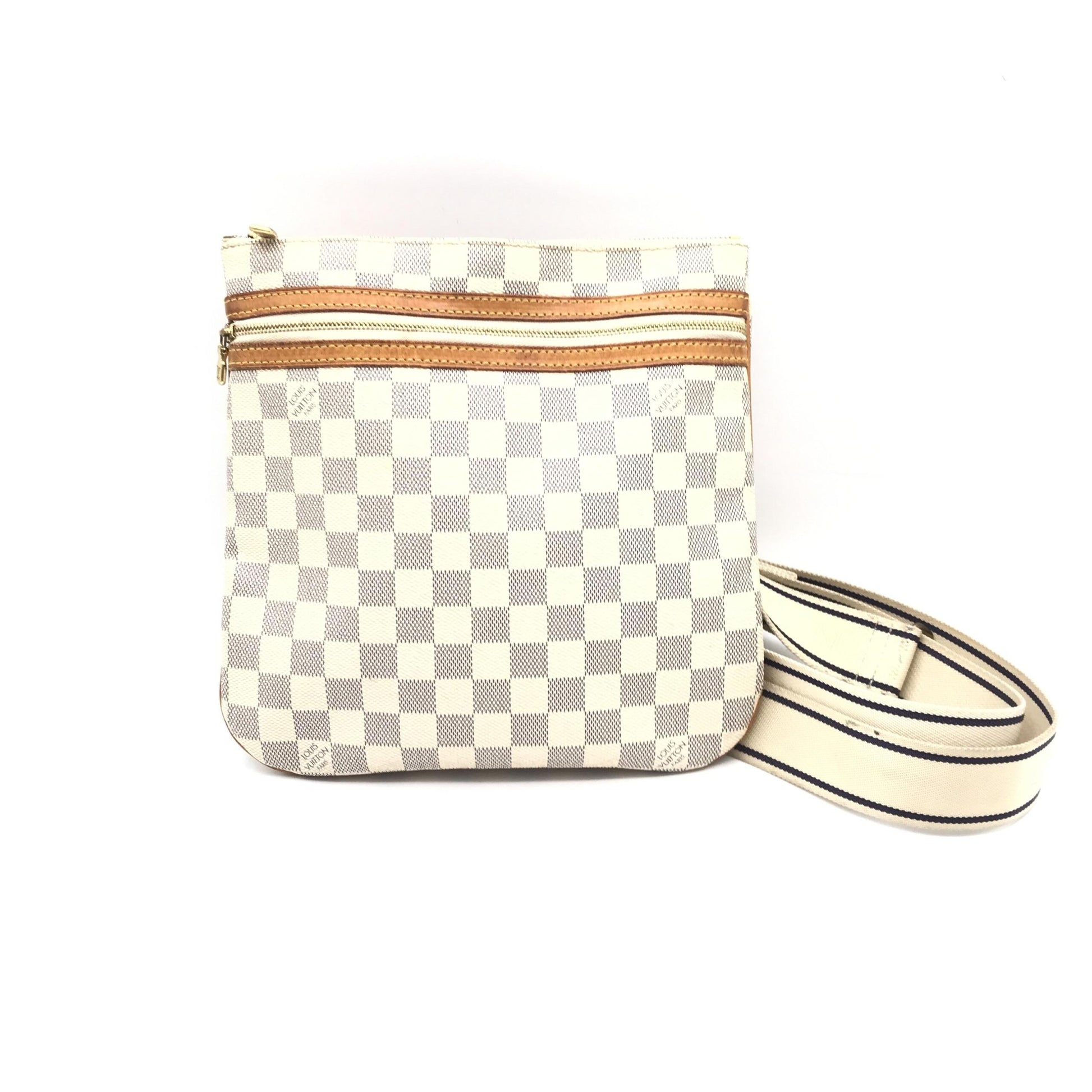 Louis Vuitton Preloved Damier Azur Pochette Bosphore Crossbody Bag - Timeless Elegance with Character