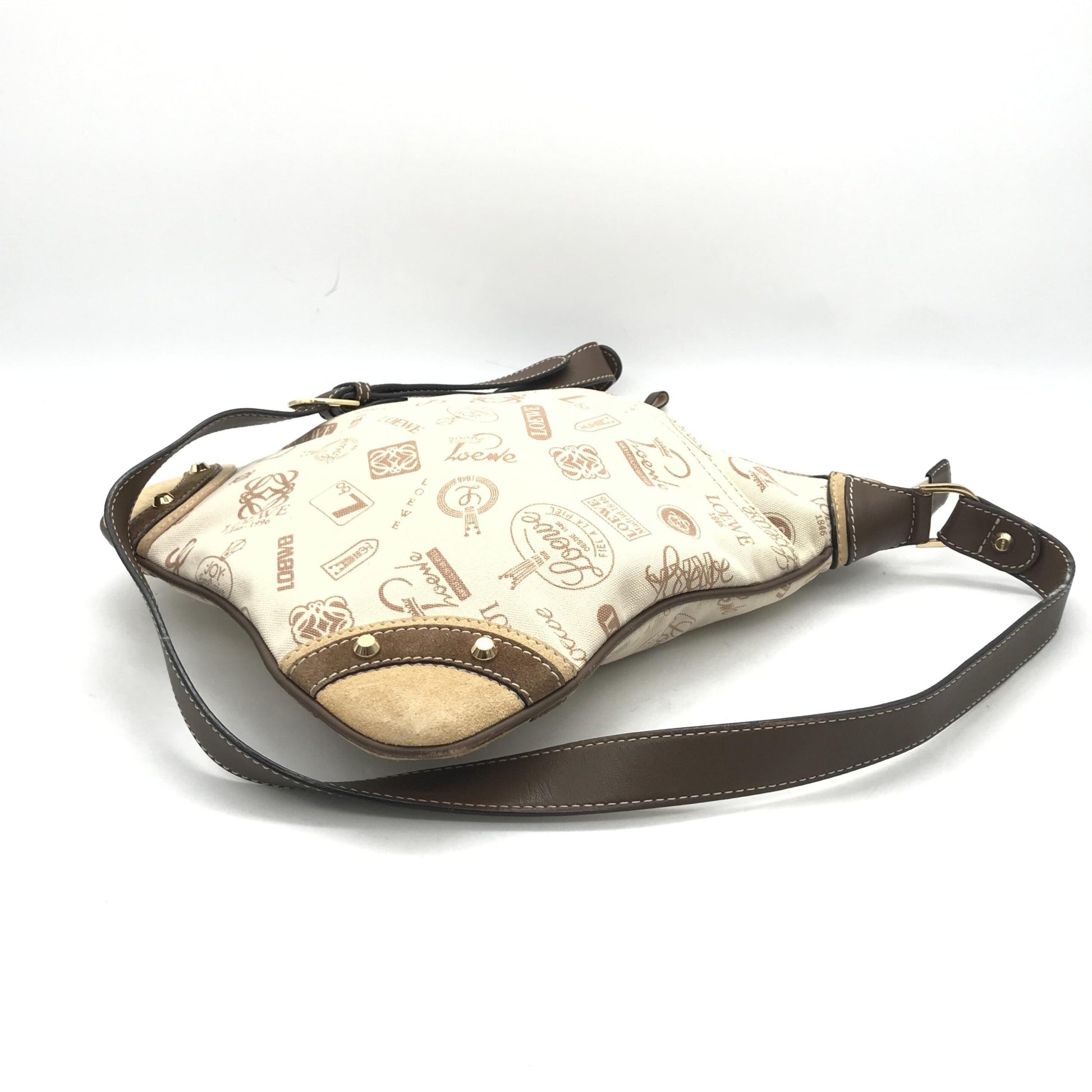 Loewe Preloved Crossbody Bag with Anniversary Logo in Elegant White and Beige