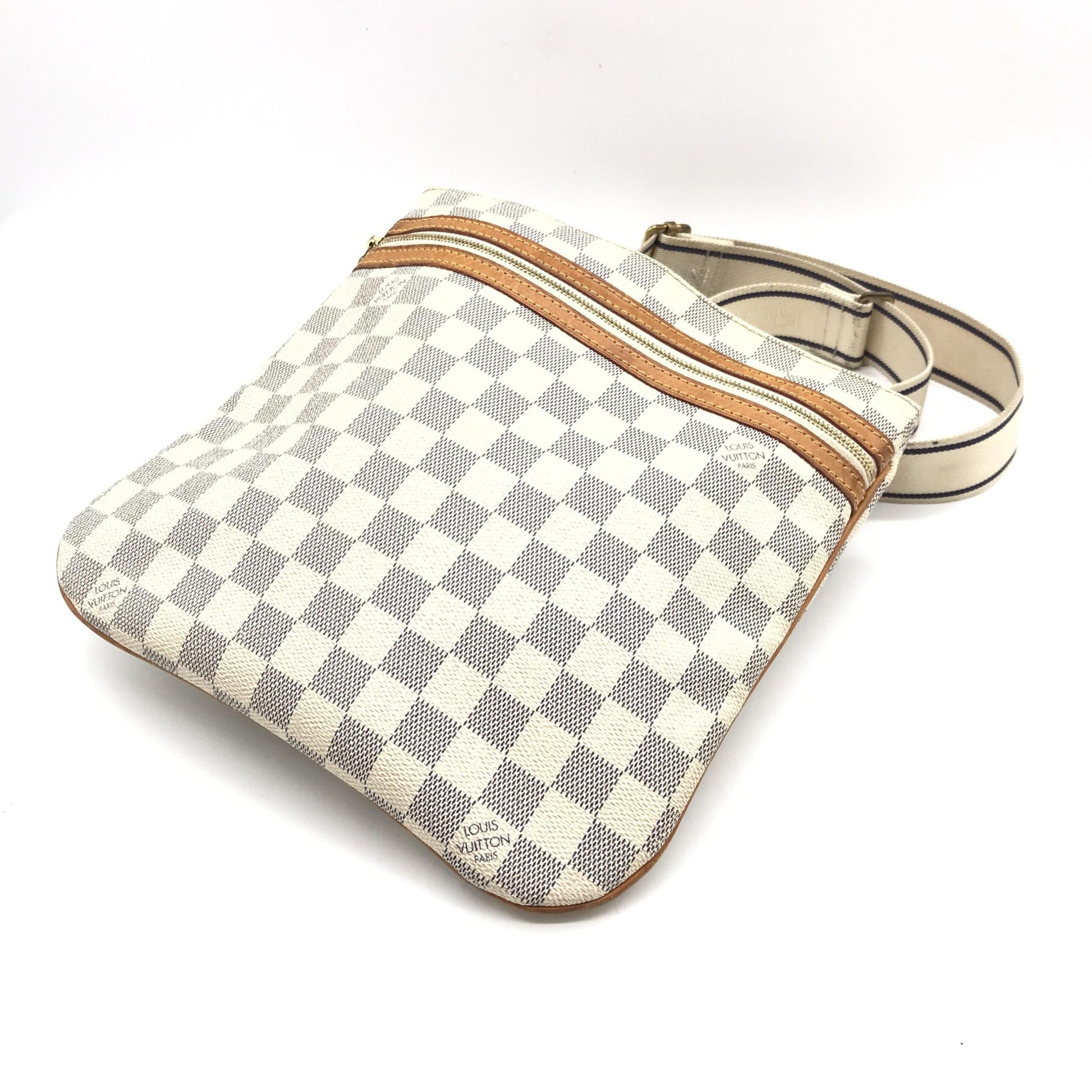 Louis Vuitton Preloved Damier Azur Pochette Bosphore Crossbody Bag - Timeless Elegance with Character