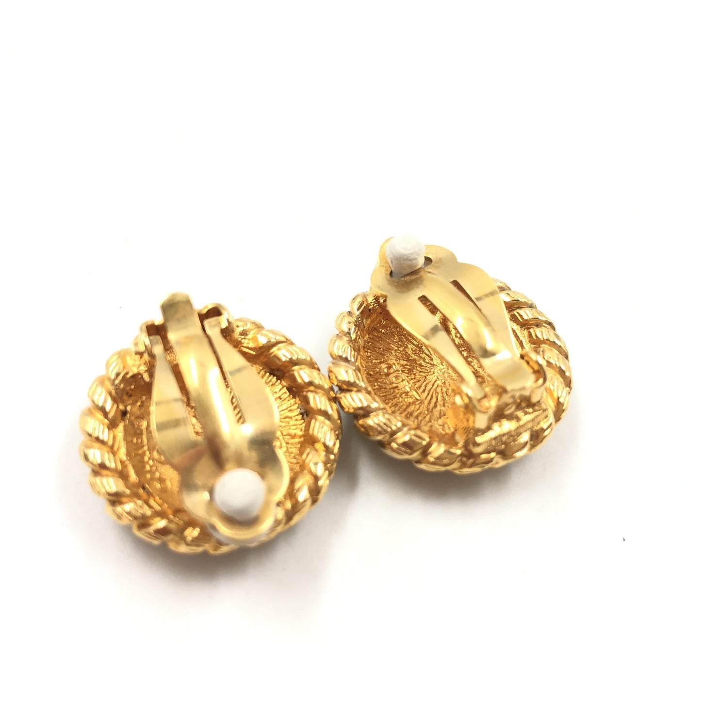Chanel Preloved Gold Plated CC Clip On Earrings - Timeless Elegance with Character