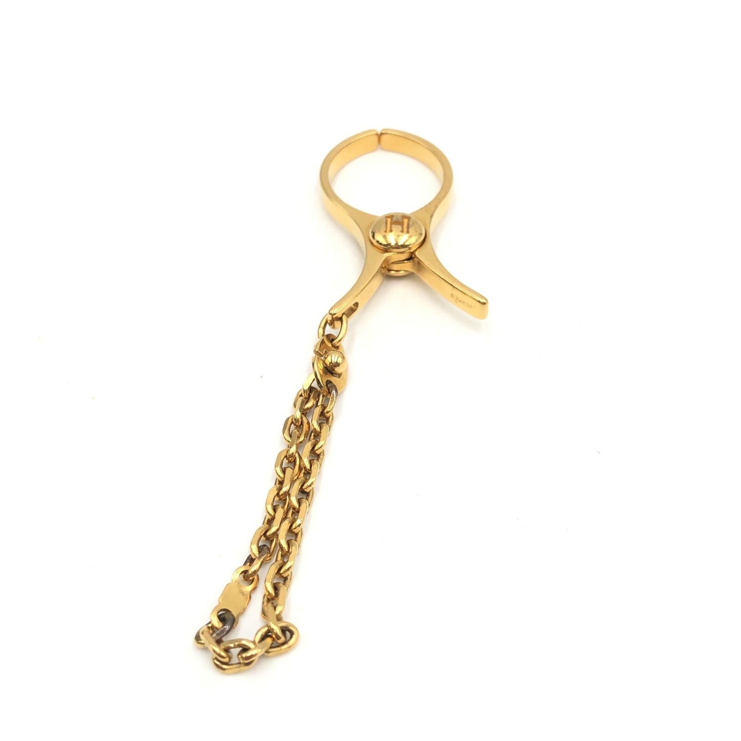 Hermès Preloved Gold Metal Glove Holder Keychain – A Timeless Luxury Accessory