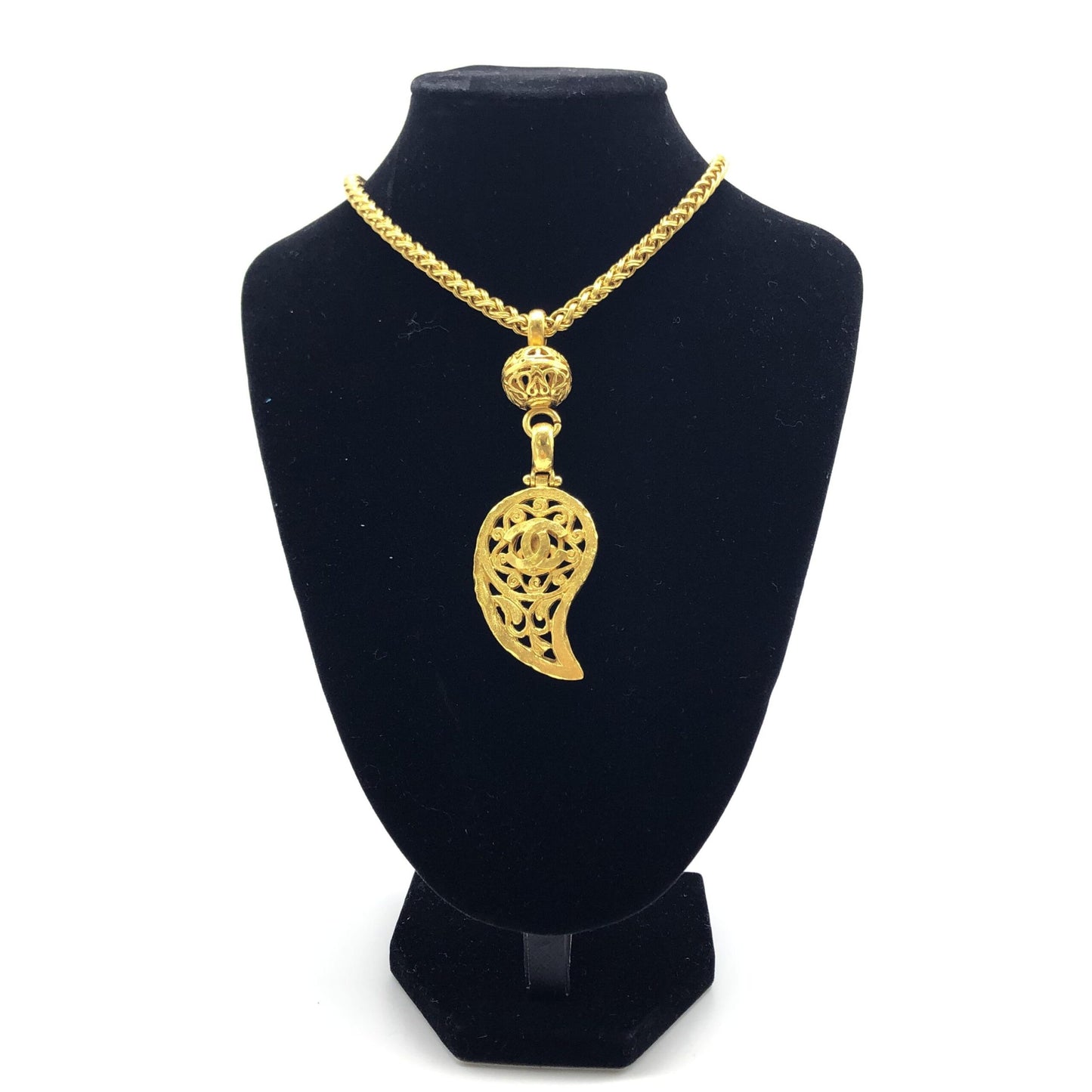 Chanel Preloved Gold Plated Coco Mark Necklace – A Timeless Jewel of Elegance