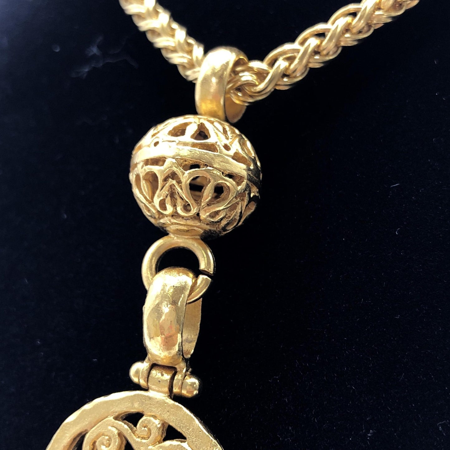 Chanel Preloved Gold Plated Coco Mark Necklace – A Timeless Jewel of Elegance