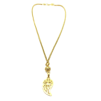 Chanel Preloved Gold Plated Coco Mark Necklace – A Timeless Jewel of Elegance