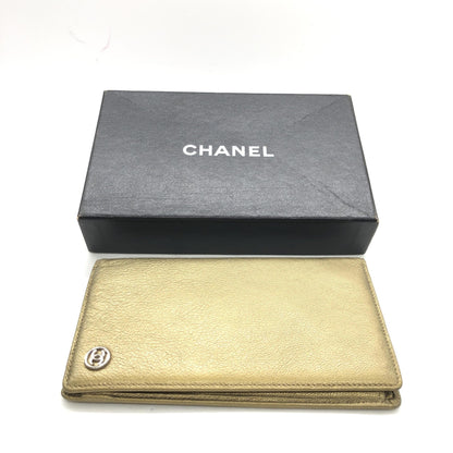 Chanel Preloved Gold Tone Caviar Leather Bifold Wallet - Timeless Elegance with Original Box
