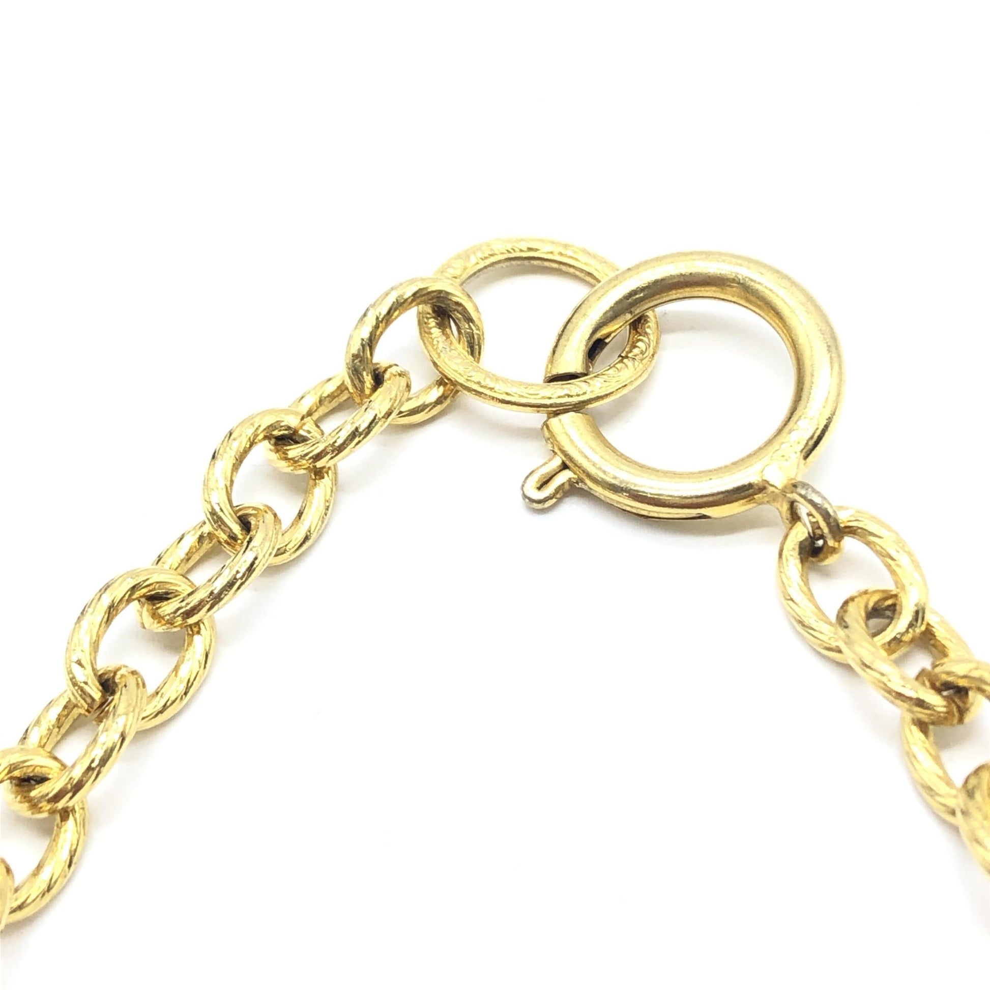 Chanel Gold Plated Chain Necklace With Bow Charms - Preloved