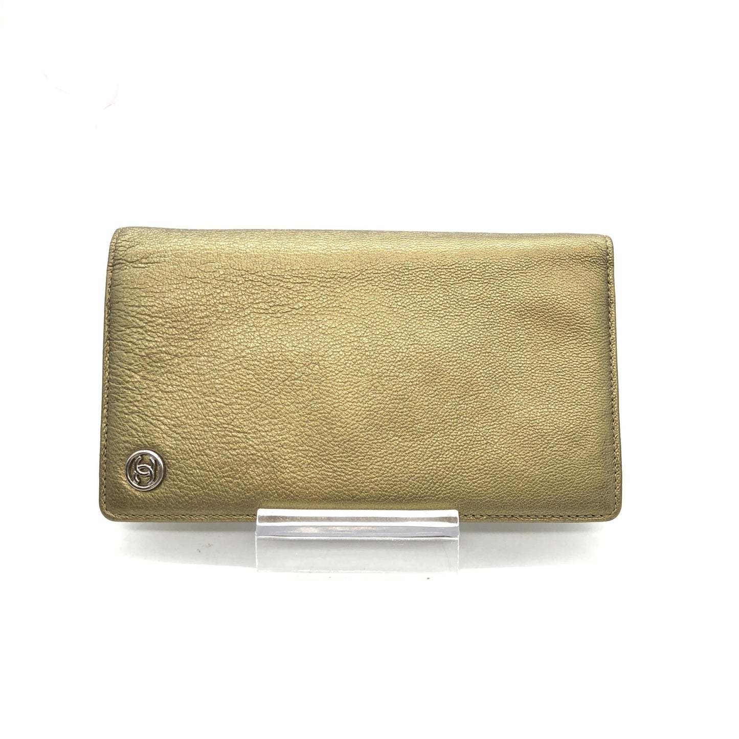 Chanel Preloved Gold Tone Caviar Leather Bifold Wallet - Timeless Elegance with Original Box