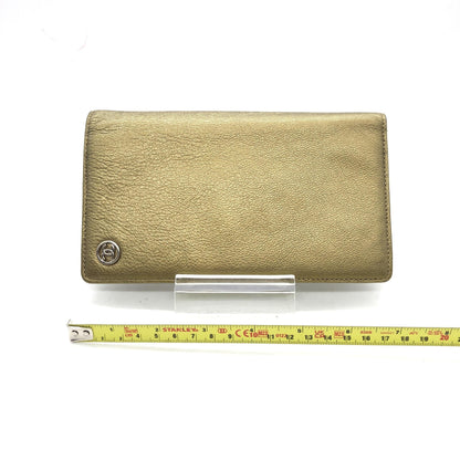 Chanel Preloved Gold Tone Caviar Leather Bifold Wallet - Timeless Elegance with Original Box