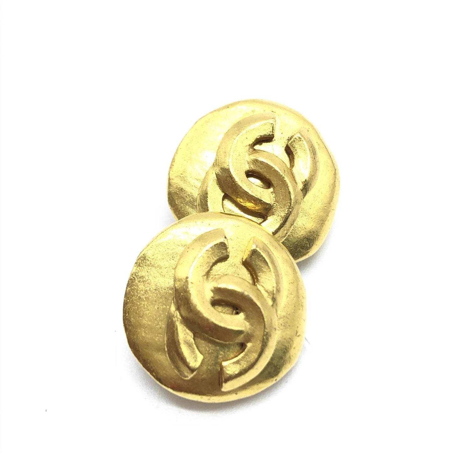 Chanel Preloved Gold Tone CC Clip-On Earrings - Timeless Elegance in B+ Condition