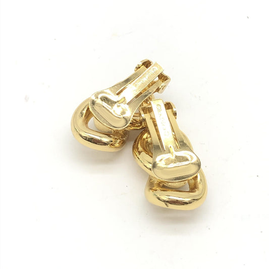 Christian Dior Preloved Gold Tone Twisted Chain Clip-On Earrings - Timeless Elegance