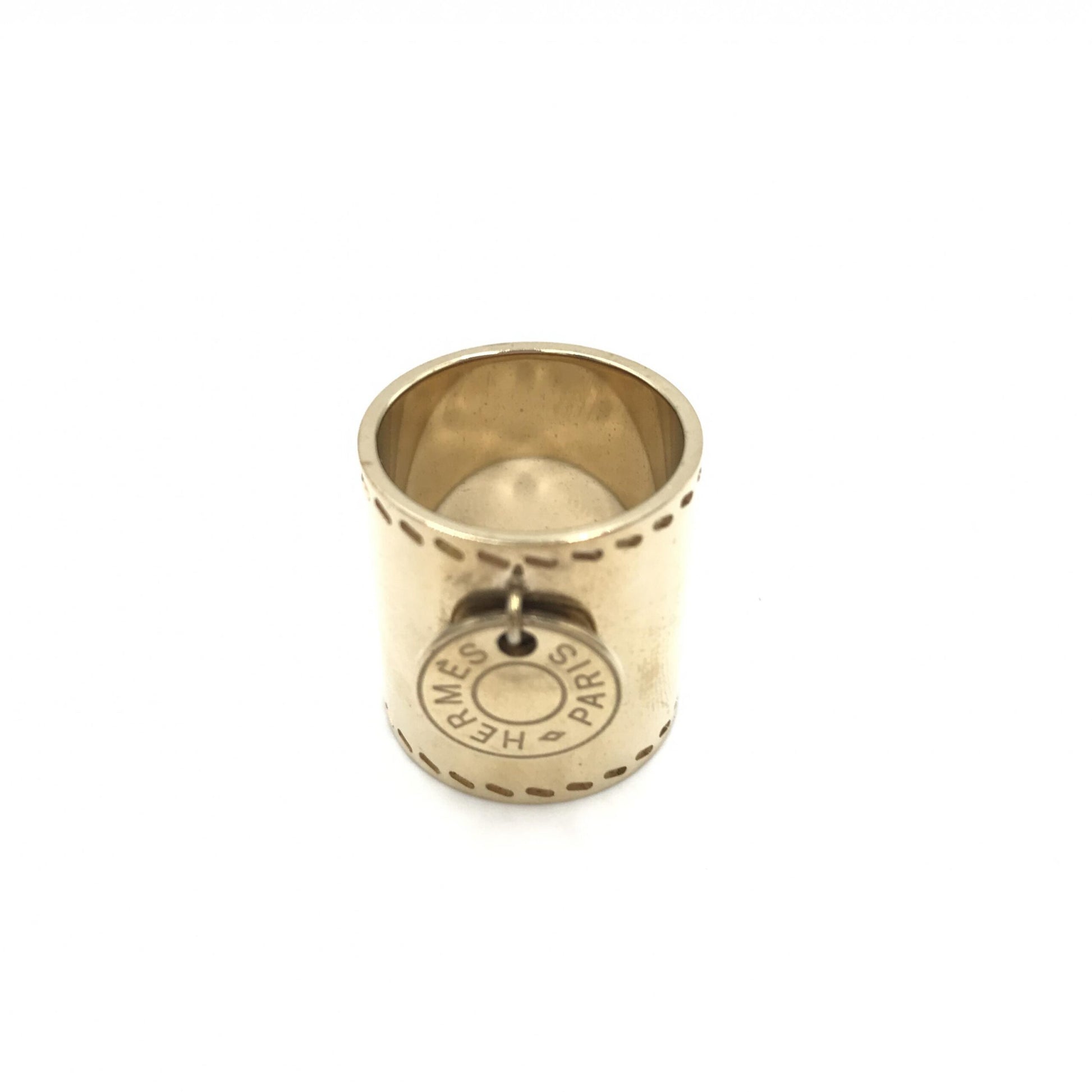 Hermès Preloved Gold Tone Scarf Ring Accessory – Timeless Elegance with Character