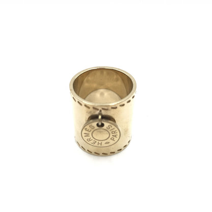 Hermès Preloved Gold Tone Scarf Ring Accessory – Timeless Elegance with Character