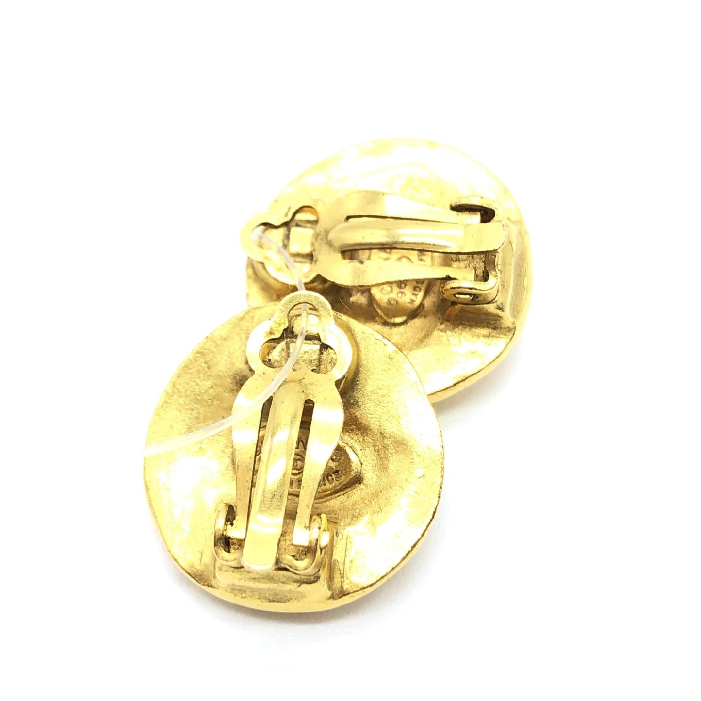 Chanel Preloved Gold Tone CC Clip-On Earrings - Timeless Elegance in B+ Condition
