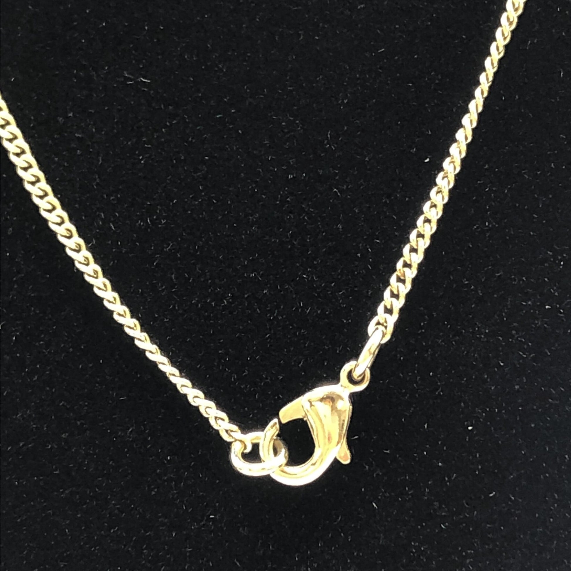 Chanel Preloved Gold Tone CC Circle Pendant Necklace with Rhinestones