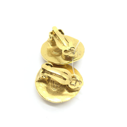 Chanel Preloved Gold Tone CC Clip-On Earrings - Timeless Elegance in B+ Condition