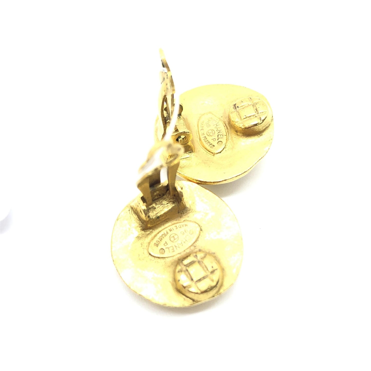Chanel Preloved Gold Tone CC Clip-On Earrings - Timeless Elegance in B+ Condition