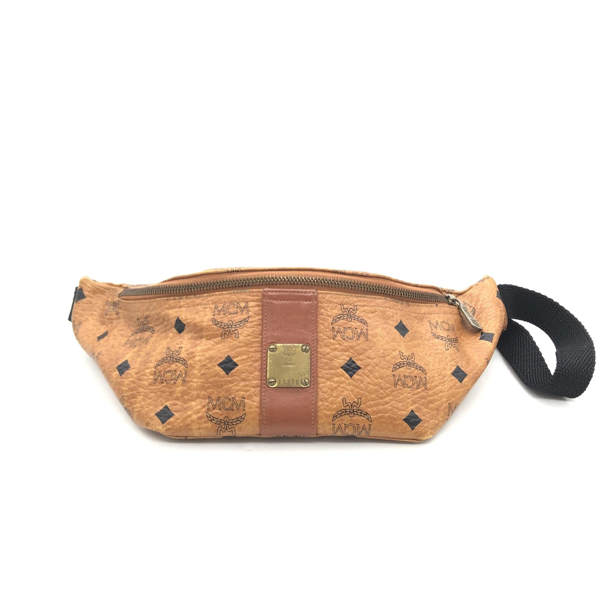 MCM Preloved Leather Waist Bag with Logo Pattern – A Luxurious Blend of Style and Practicality