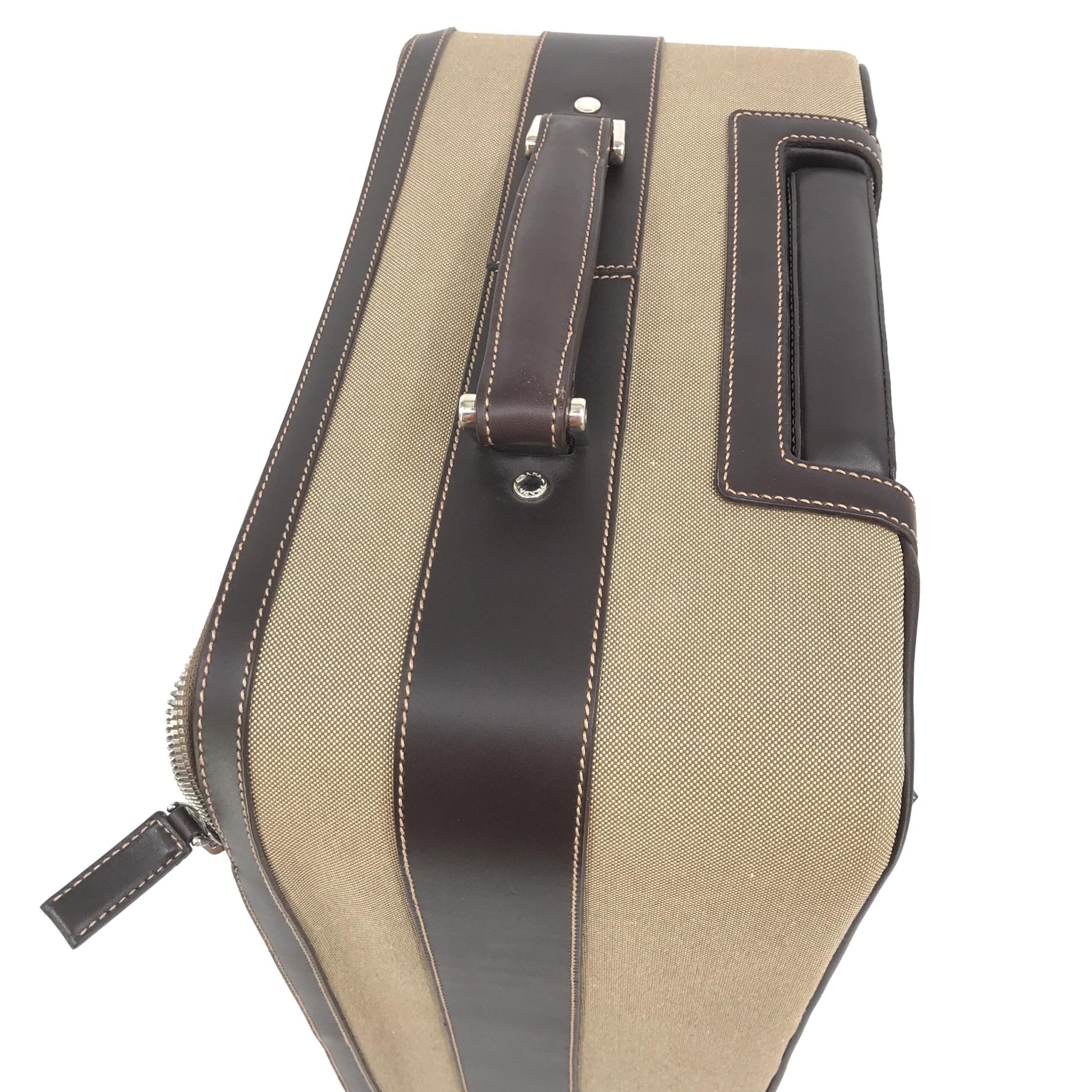 Prada Preloved Jacquard Canvas and Leather Suitcase - Luxurious B+ Condition