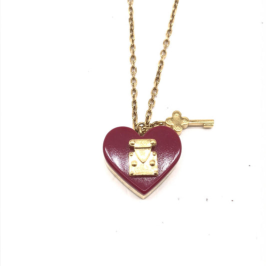 Louis Vuitton Preloved LV Heart Necklace – Exquisite Red Pendant in Excellent Condition