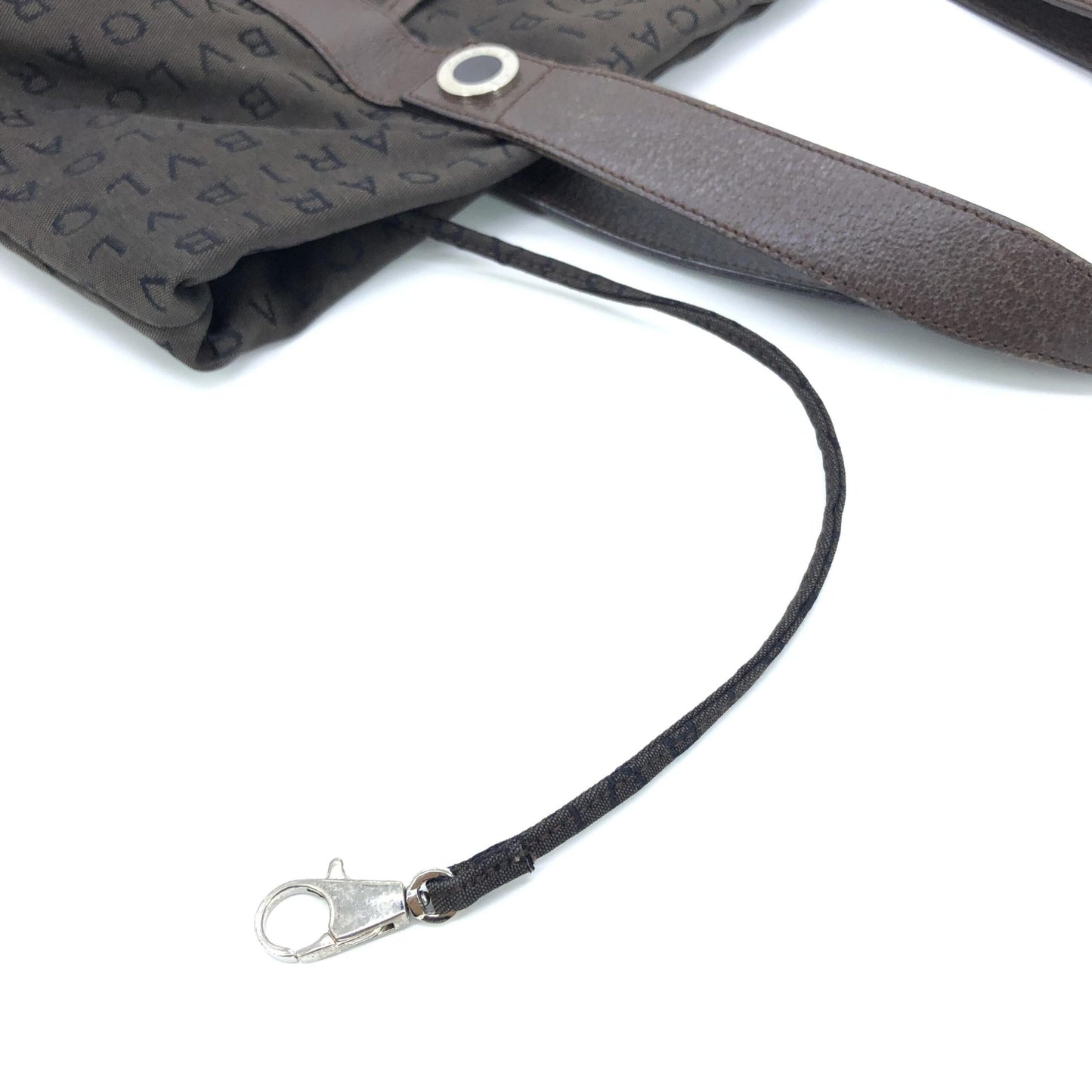 Bulgari Preloved Logo Canvas Tote Bag with Pockets – Timeless Elegance in Brown