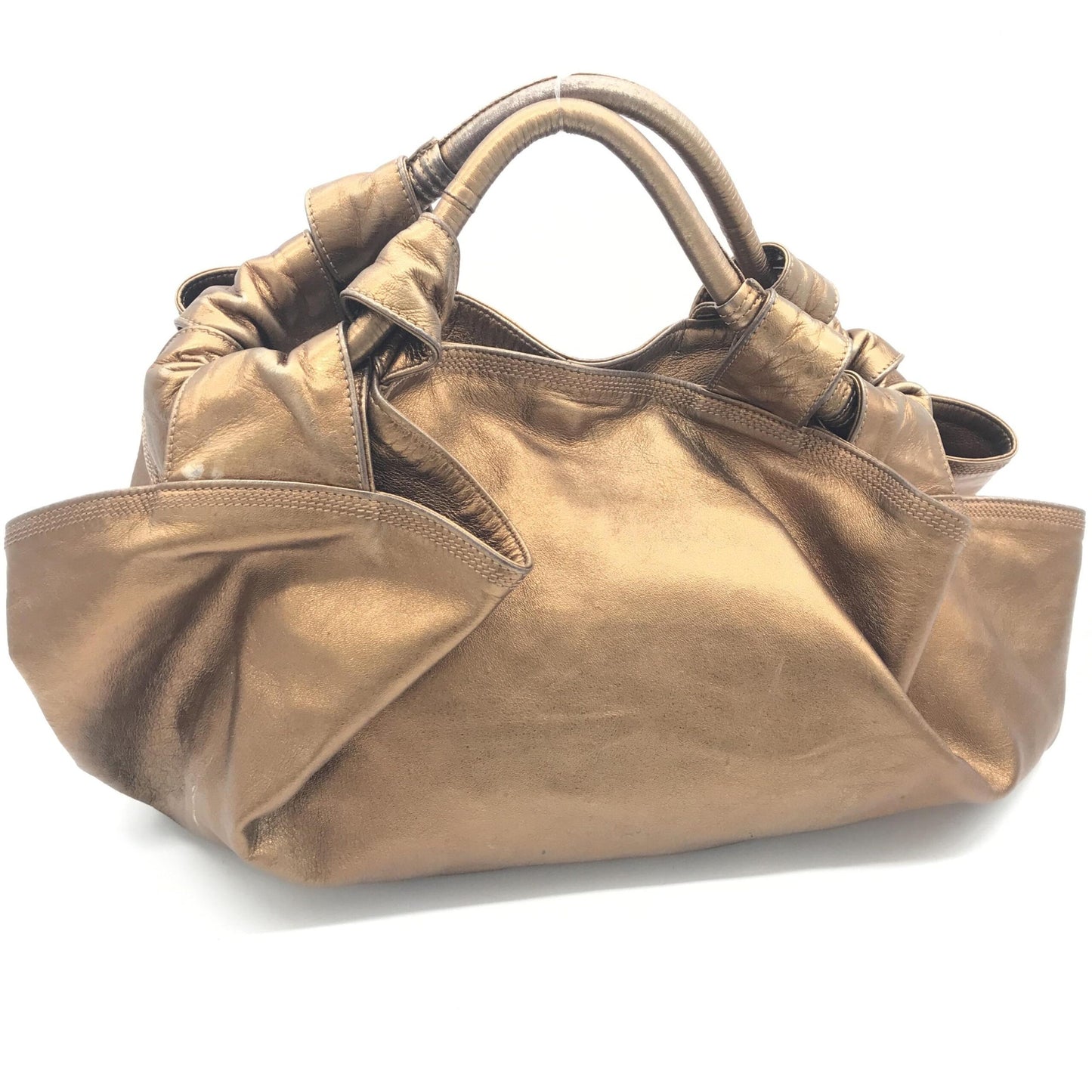 Loewe Preloved Metallic Bronze Nappa Aire Beige Shoulder Bag - A Timeless Elegance