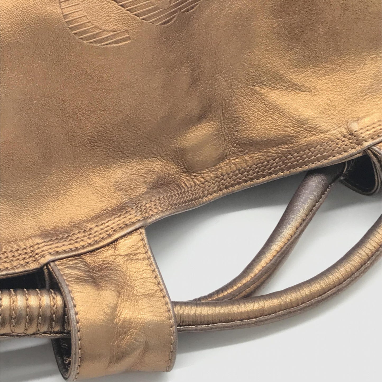 Loewe Preloved Metallic Bronze Nappa Aire Beige Shoulder Bag - A Timeless Elegance