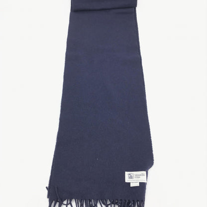 Johnstons of Elgin Preloved Navy Blue Soft Wool Scarf - Timeless Luxury in Pristine Condition