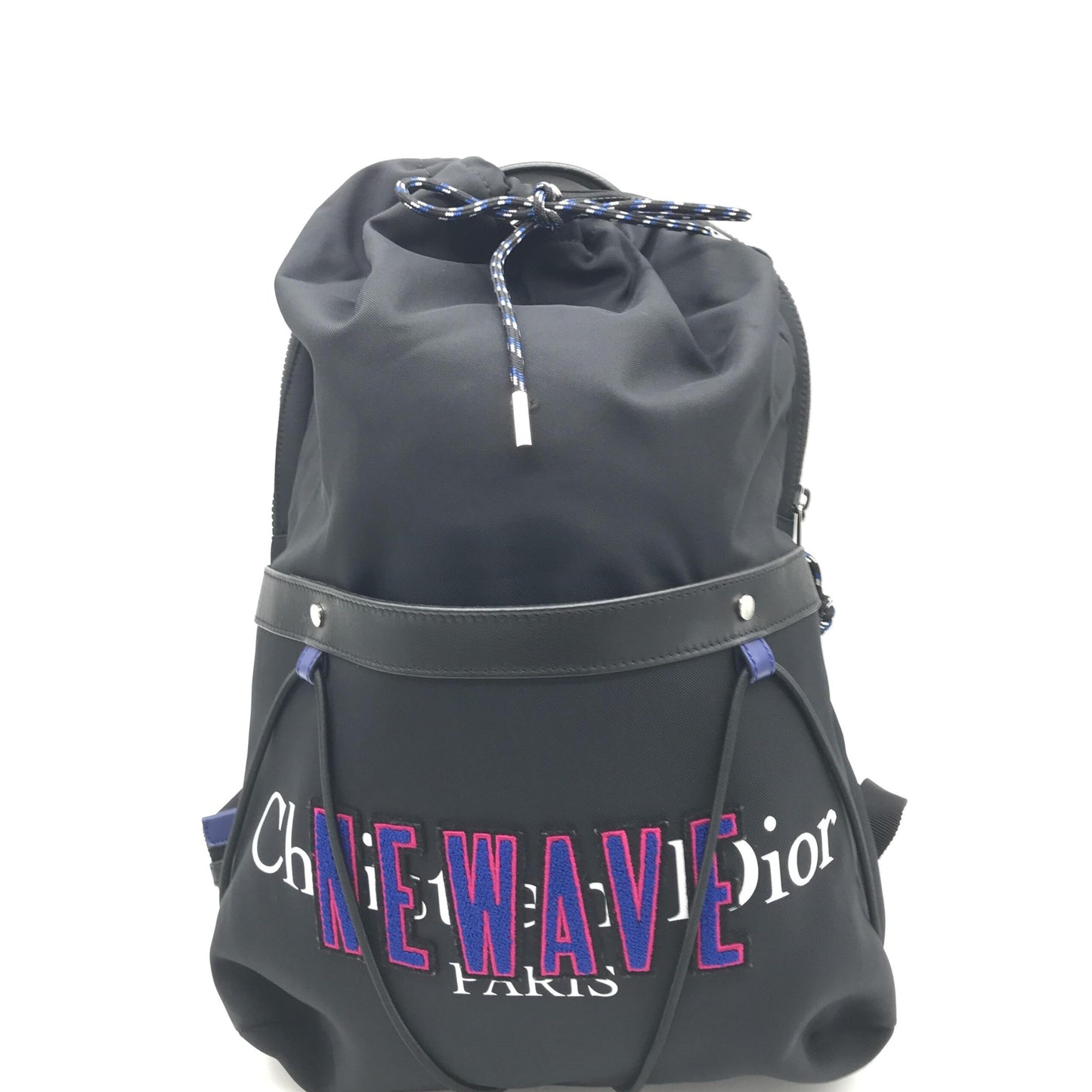 Christian Dior Preloved Newave Drawstring Nylon Backpack in Pristine Black Luxury
