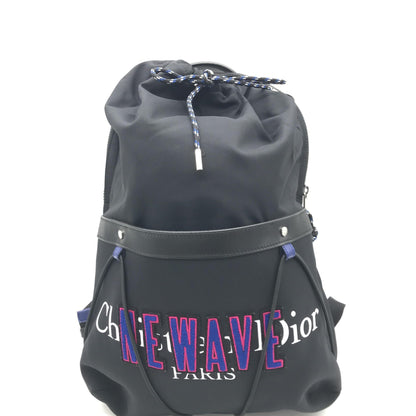 Christian Dior Preloved Newave Drawstring Nylon Backpack in Pristine Black Luxury
