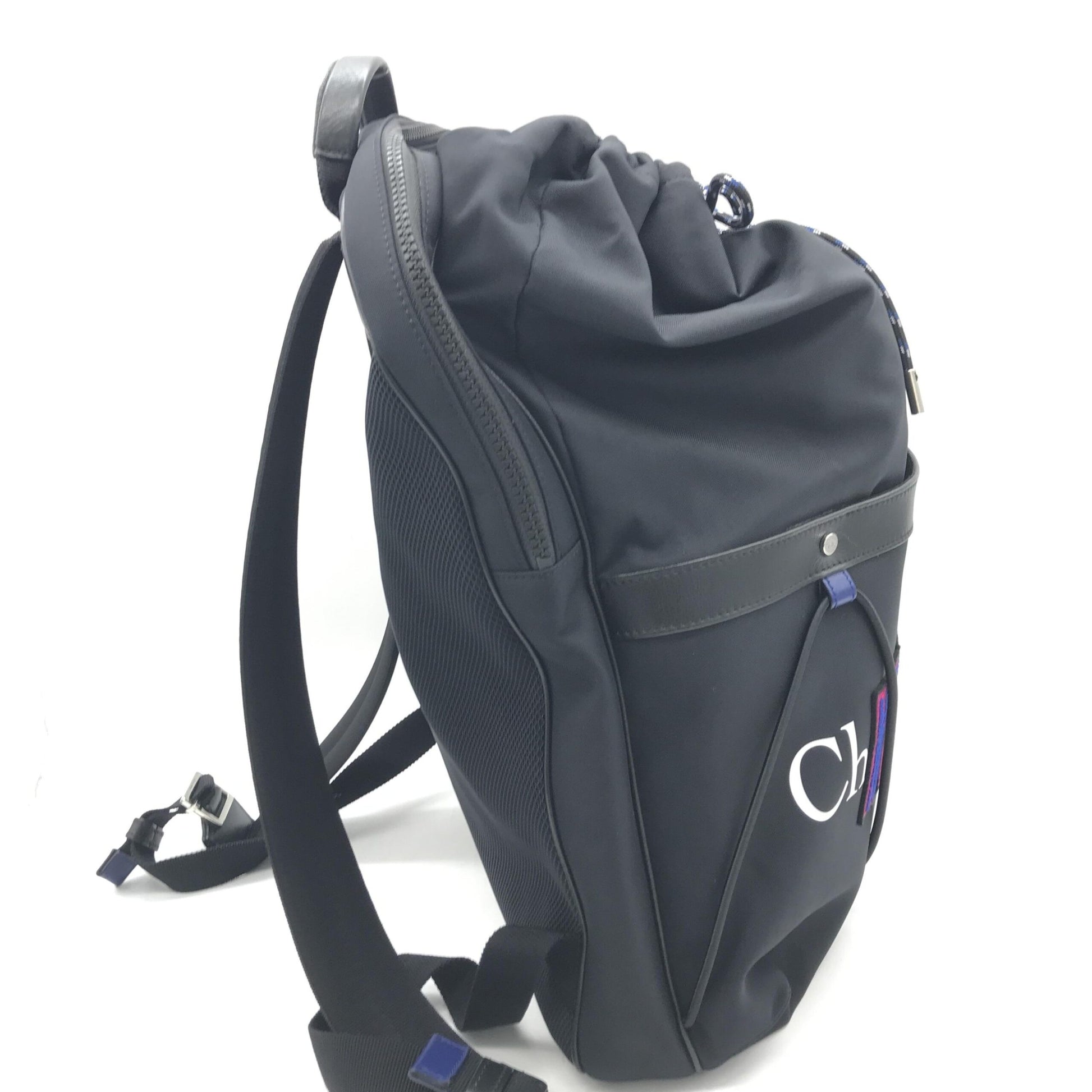 Christian Dior Preloved Newave Drawstring Nylon Backpack in Pristine Black Luxury