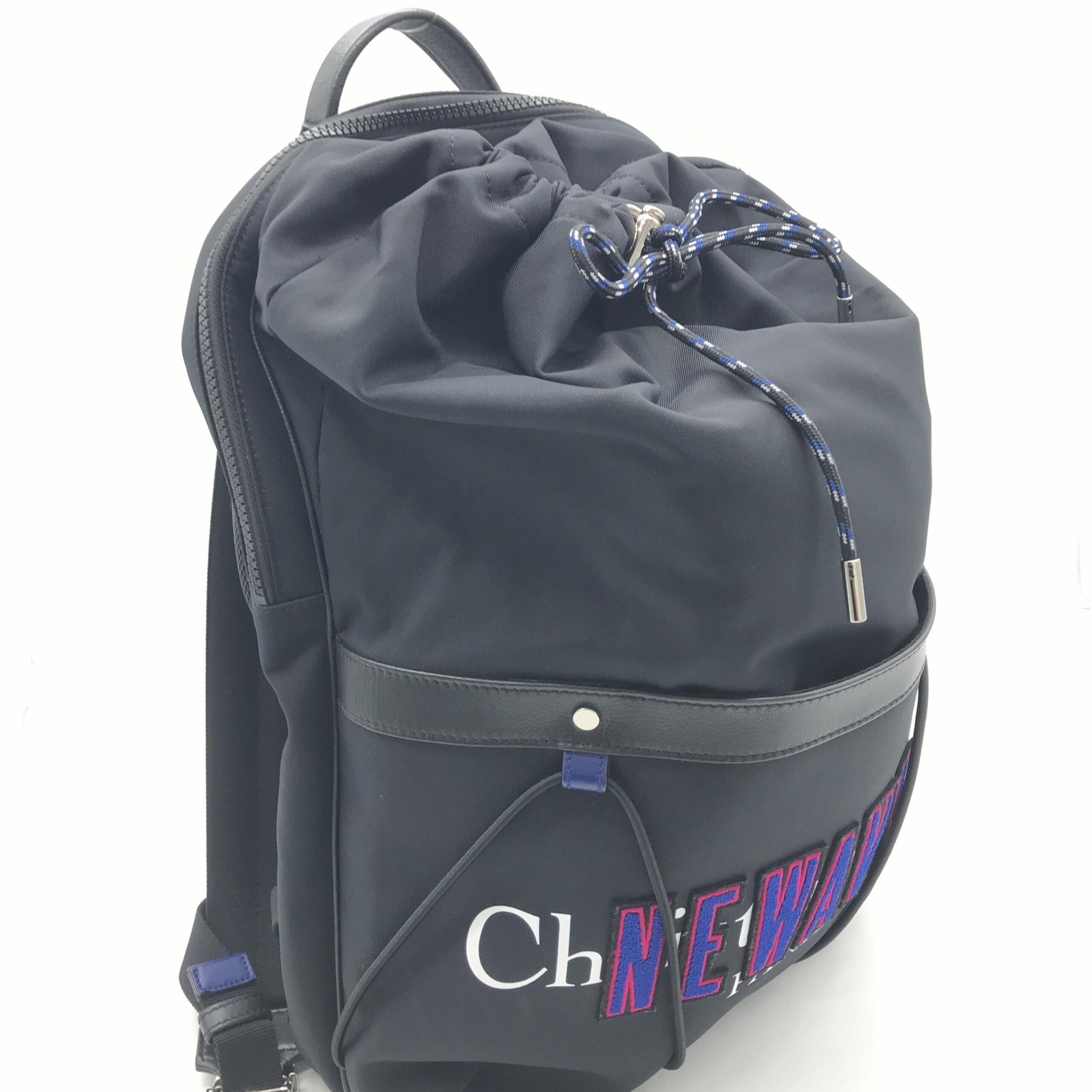 Christian Dior Preloved Newave Drawstring Nylon Backpack in Pristine Black Luxury