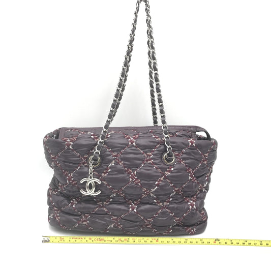 Chanel Preloved Paris-Byzance Chain Shoulder Bag in Luxurious Purple Nylon