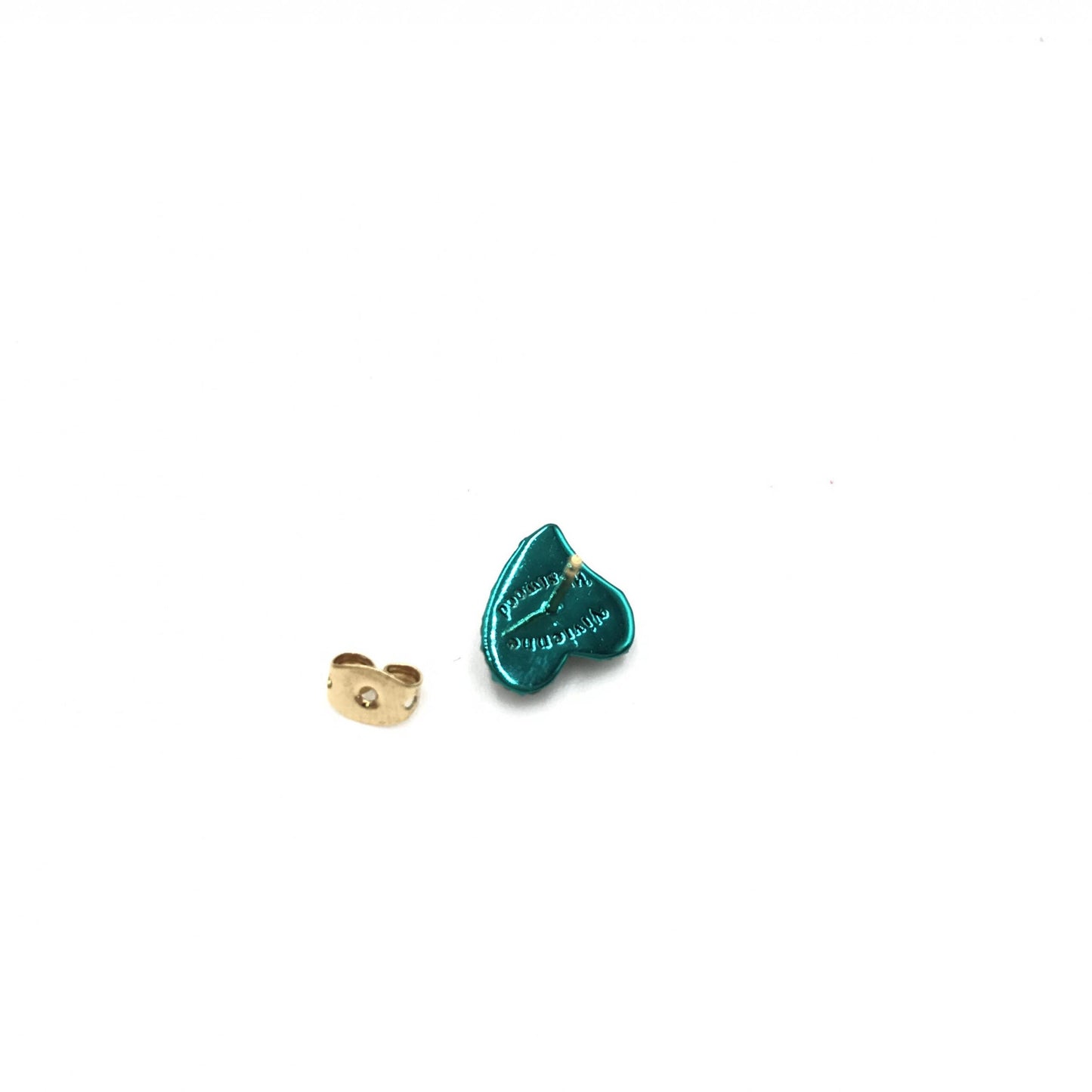 Vivienne Westwood Preloved Orb Heart Earrings in Precious Metal with Gold and Blue Stones