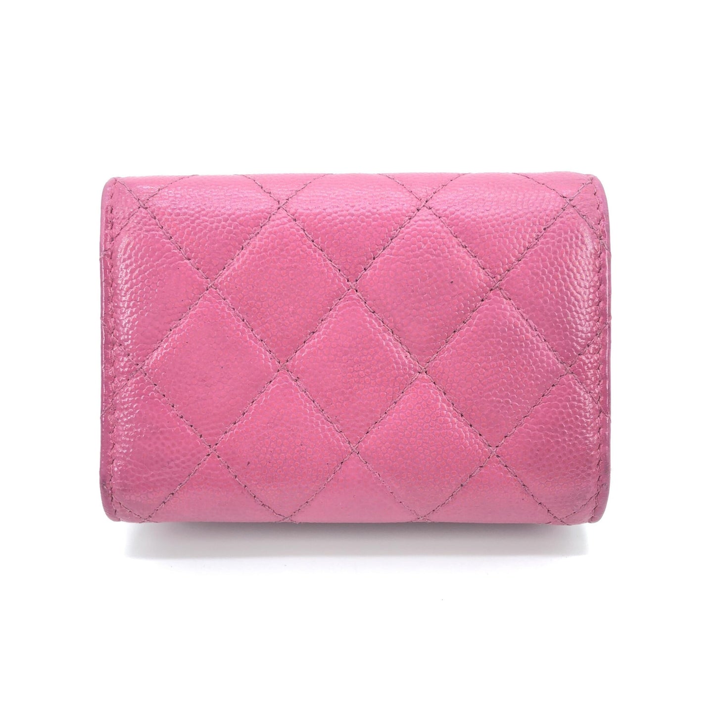 Chanel Preloved Pink Leather Quilted Flap Wallet – A Timeless Luxury Statement Piece