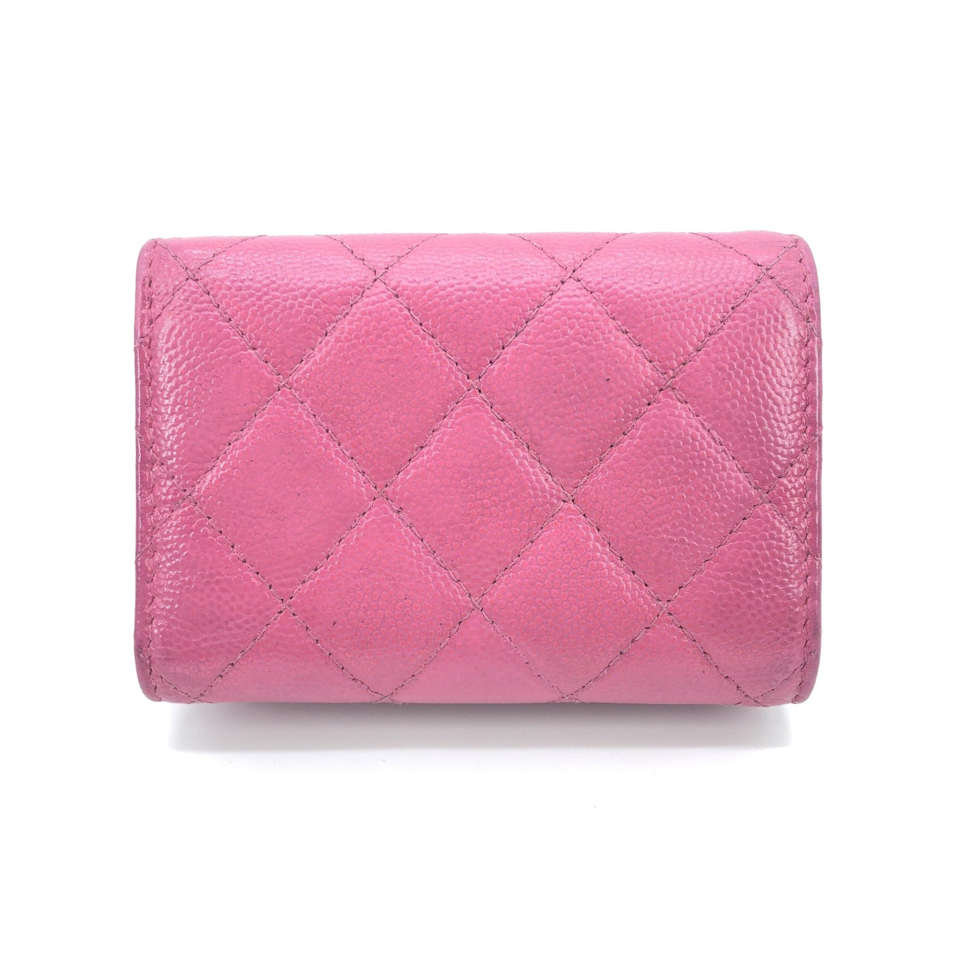 Chanel Preloved Pink Leather Quilted Flap Wallet – A Timeless Luxury Statement Piece