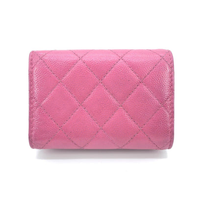 Chanel Preloved Pink Leather Quilted Flap Wallet – A Timeless Luxury Statement Piece