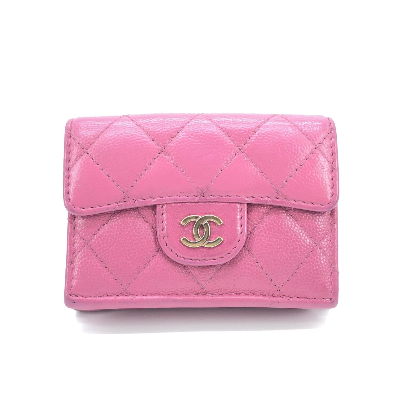 Chanel Preloved Pink Leather Quilted Flap Wallet – A Timeless Luxury Statement Piece