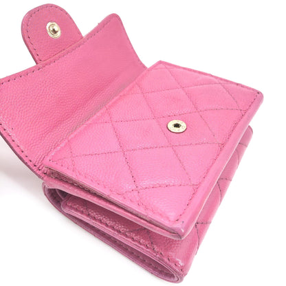 Chanel Preloved Pink Leather Quilted Flap Wallet – A Timeless Luxury Statement Piece