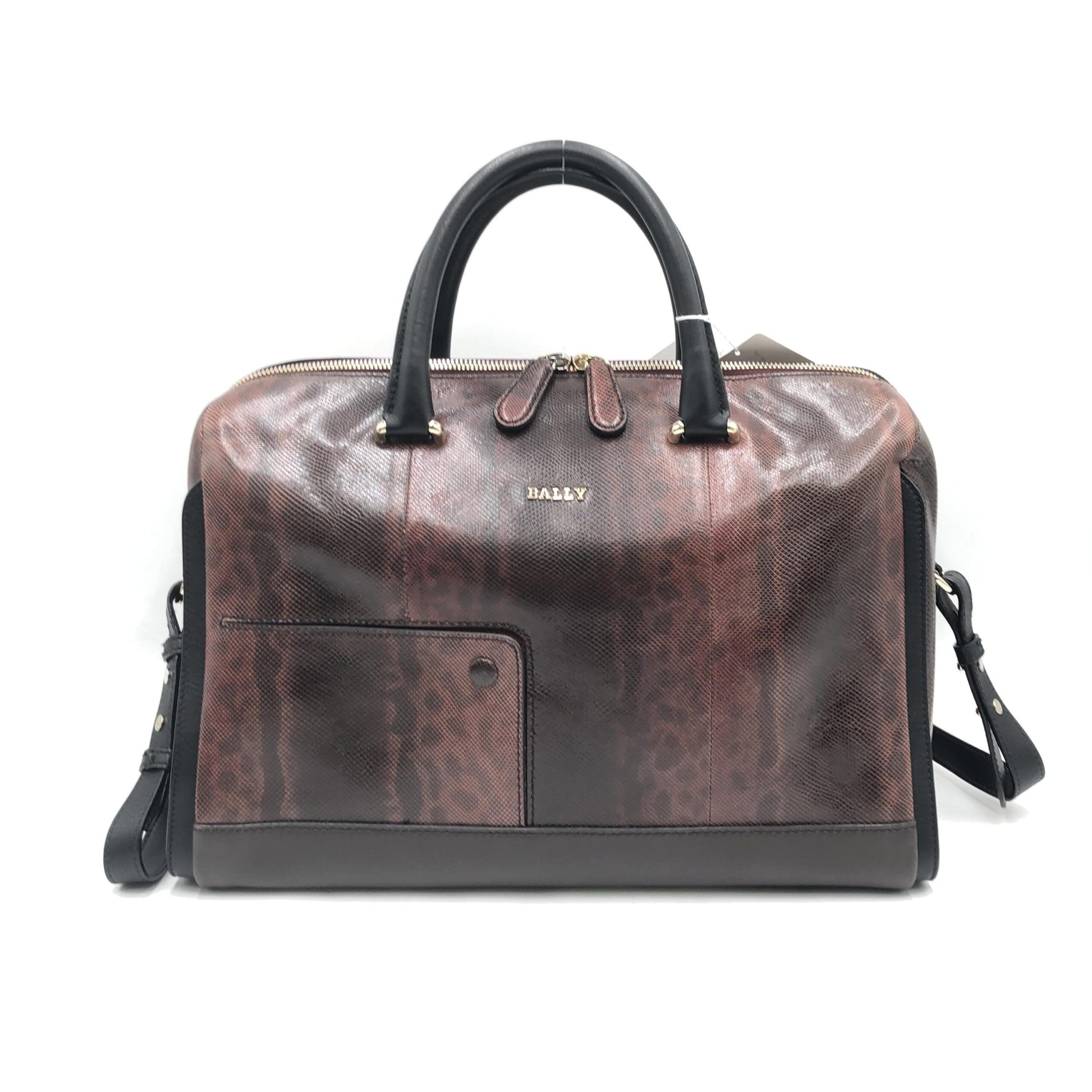 Bally Preloved Python Pattern 2WAY Boston Bag - A Luxurious Statement Piece