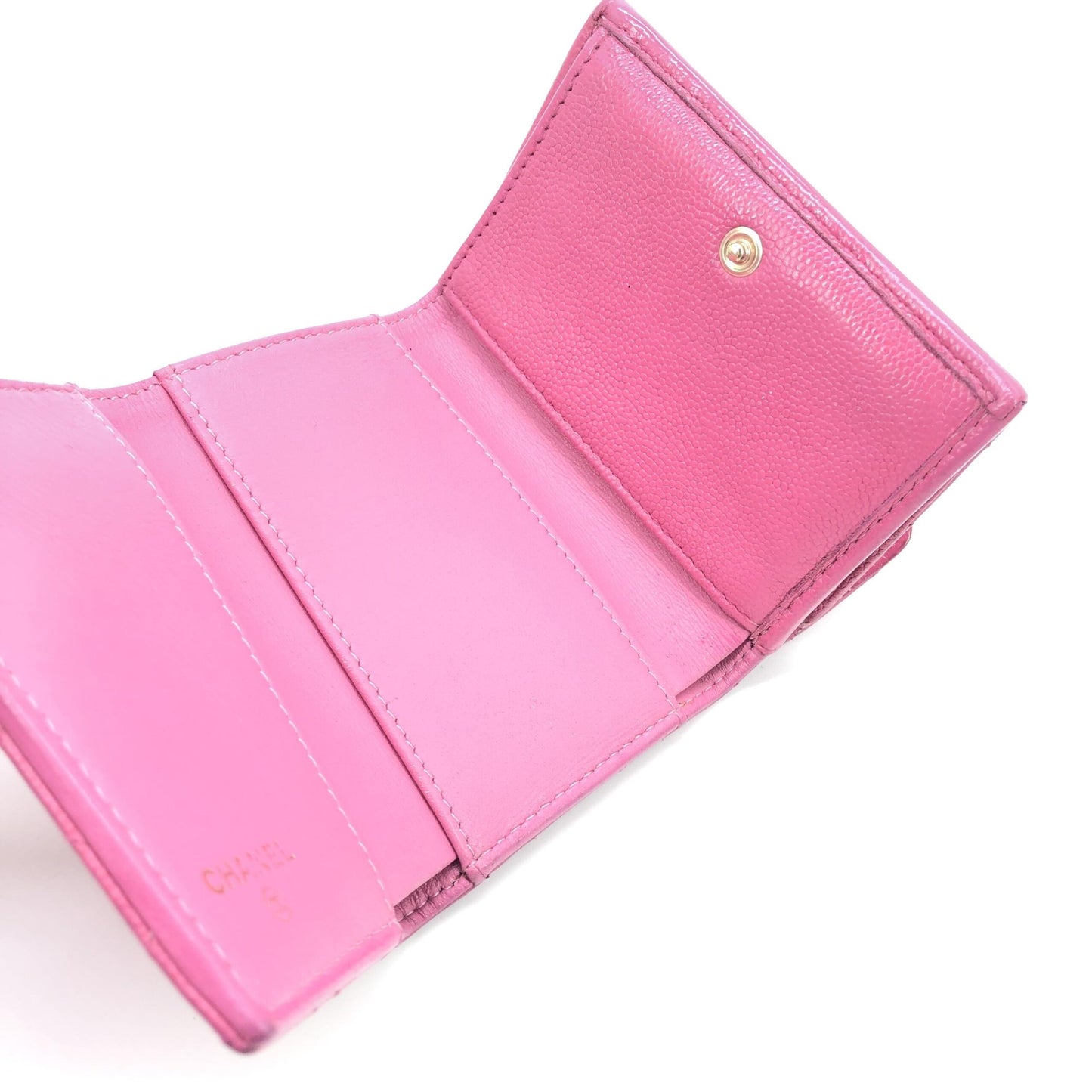 Chanel Preloved Pink Leather Quilted Flap Wallet – A Timeless Luxury Statement Piece